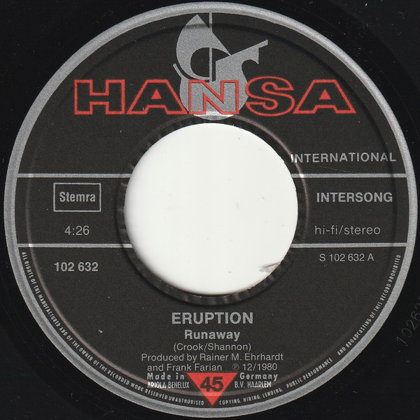 Eruption (4) – Runaway / Good Good Feelin' (1981) – Foto 2