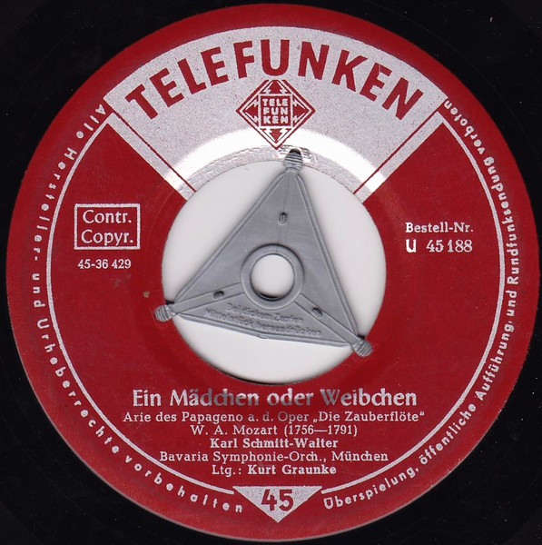 Karl Schmitt-Walter – Der Vogelfänger Bin Ich Ja / Ein Mädchen Oder Weibchen (1959) – Foto 1