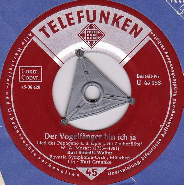 Karl Schmitt-Walter – Der Vogelfänger Bin Ich Ja / Ein Mädchen Oder Weibchen (1959) – Foto 2