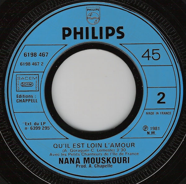 Nana Mouskouri – Je Chante Avec Toi Liberté (1981) – Hoes