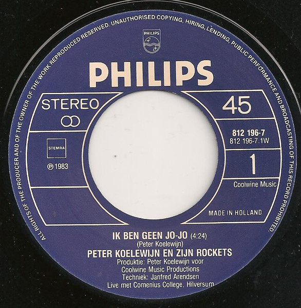 Peter Koelewijn & Zijn Rockets – Ik Ben Geen Jo-Jo (1983) – Foto 2