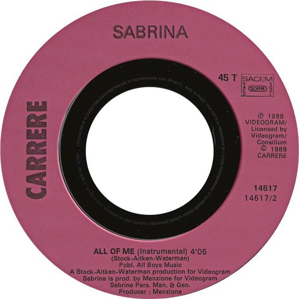 Sabrina – All Of Me (1988) – Foto 1