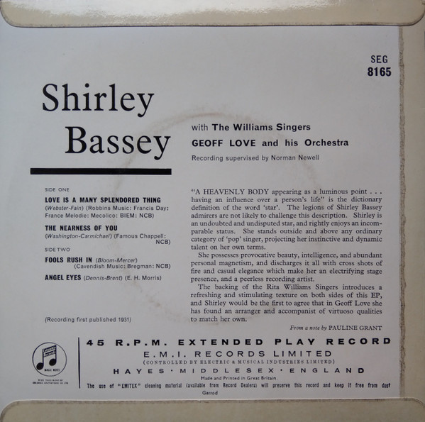 Shirley Bassey – Shirley Bassey (1961) – Foto 3