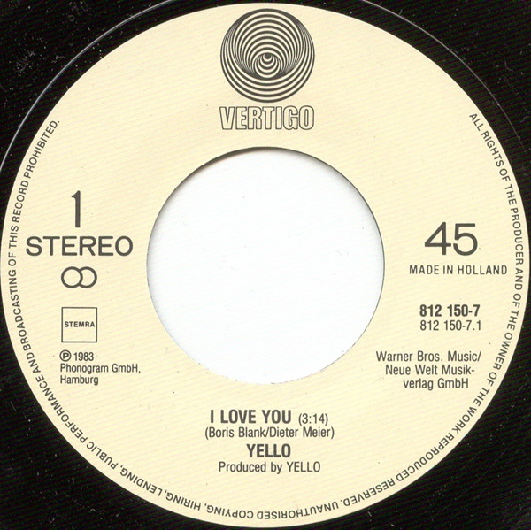 Yello – I Love You (1983) – Foto 2