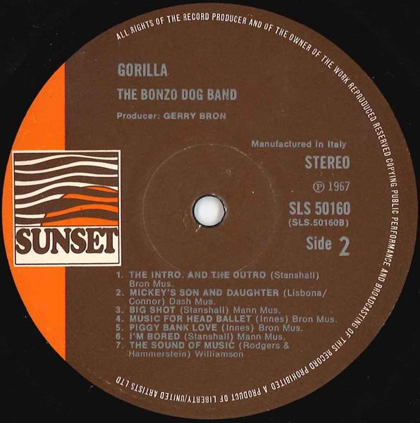 Bonzo Dog Doo-Dah Band – Gorilla – Hoes