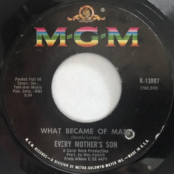 Every Mothers' Son – No One Knows / What Became Of Mary (1968) – Hoes