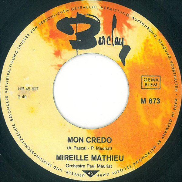 Mireille Mathieu – C'est Ton Nom / Mon Credo (1966) – Hoes