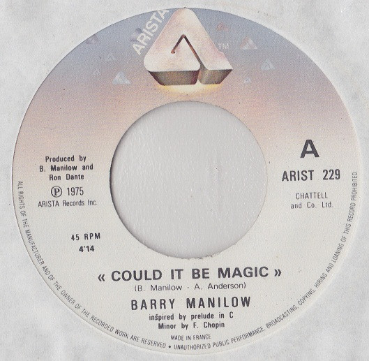 Barry Manilow – Could It Be Magic – Hoes