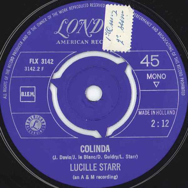 Lucille Starr – Crazy Arms / Colinda (1965) – Hoes
