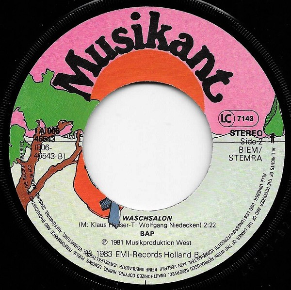 BAP – Verdamp Lang Her / Waschsalon (1981) – Hoes