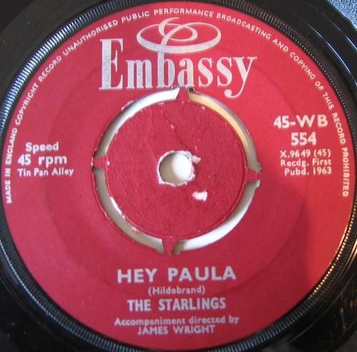 The Starlings – Hey Paula / One Broken Heart For Sale (1963) – Hoes
