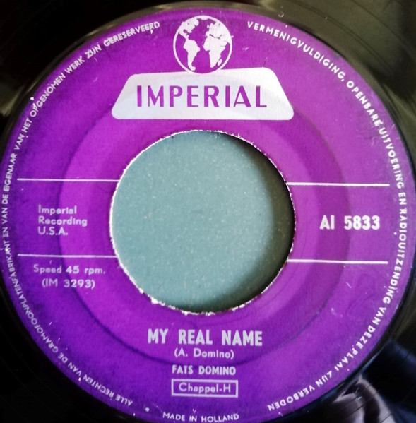 Fats Domino – My Real Name / My Heart Is Bleeding (1962) – Hoes