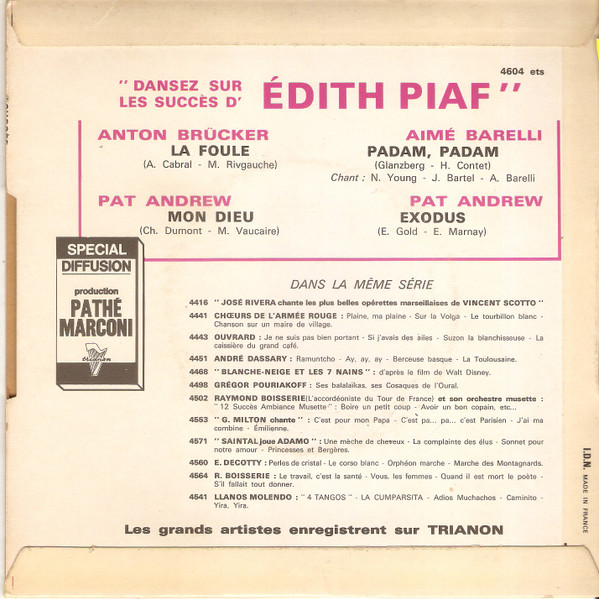 Various – 4 Succès D'Edith Piaf – Hoes