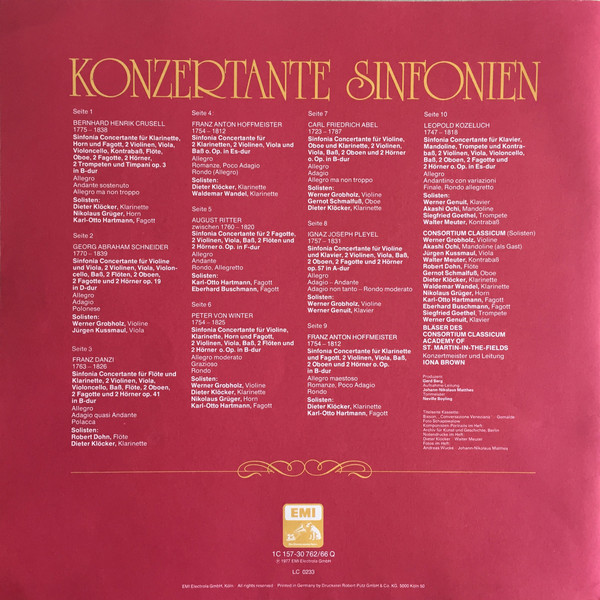 Franz Danzi – Konzertante Sinfonien (1977) – Foto 1