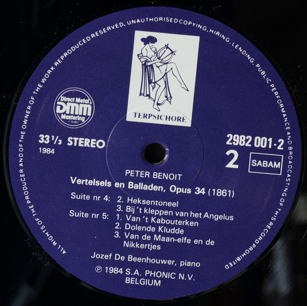 Peter Benoit – Sonata In G Flat Major / Tales And Ballads (Complete), Opus 34 (1984) – Hoes