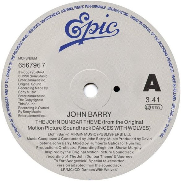 John Barry – The John Dunbar Theme (From The Original Motion Picture Soundtrack Dances With Wolves) (1991) – Foto 2