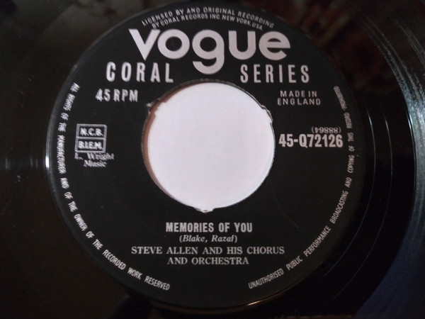 Steve Allen And His Chorus And Orchestra – Memories of You / What is a Wife? – Hoes