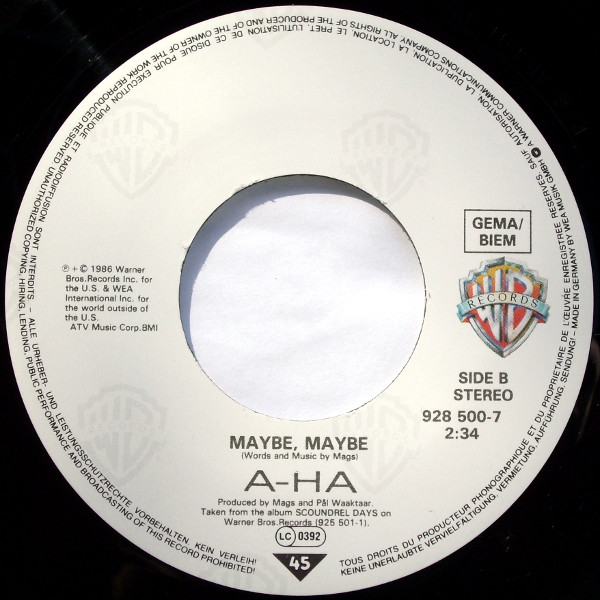 a-ha – Cry Wolf (1986) – Foto 1