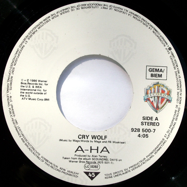 a-ha – Cry Wolf (1986) – Foto 2