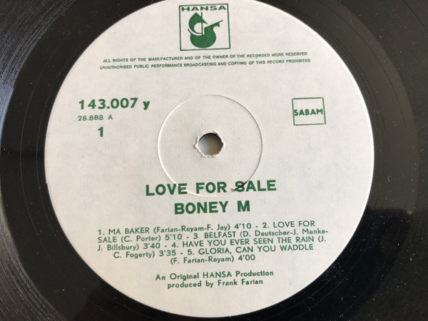 Boney M. – Love For Sale (1977) – Foto 1