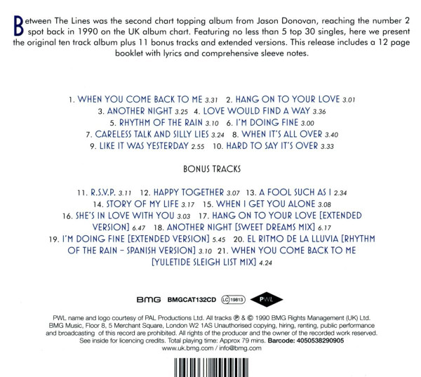 Jason Donovan – Between The Lines (2017) – Hoes