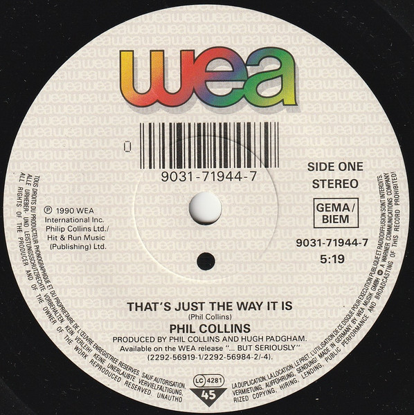 Phil Collins – That's Just The Way It Is (1990) – Foto 2