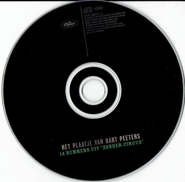 Bart Peeters – Het Plaatje Van Bart Peeters (14 Nummers Uit "Zonder Circus") – Foto 1