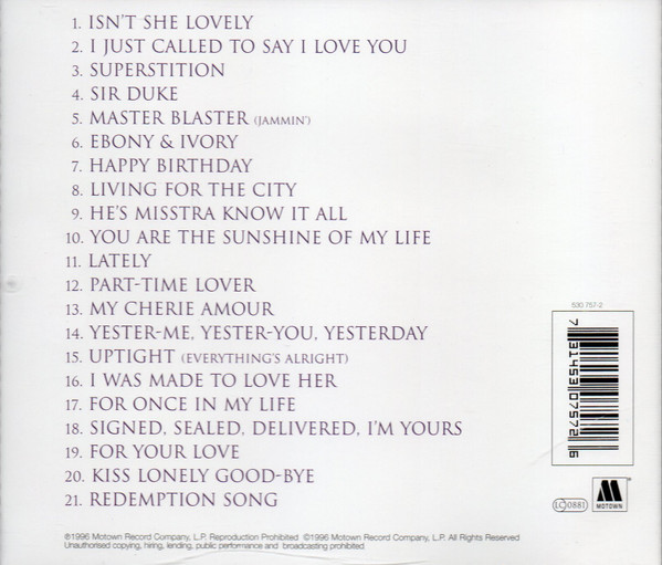 Stevie Wonder – Song Review - A Greatest Hits Collection – Foto 2