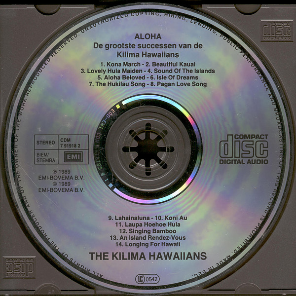 De Kilima Hawaiians – Aloha: De Grootste Successen Van De Kilima Hawaiians (1989) – Foto 1