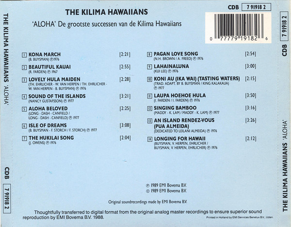 De Kilima Hawaiians – Aloha: De Grootste Successen Van De Kilima Hawaiians (1989) – Foto 2