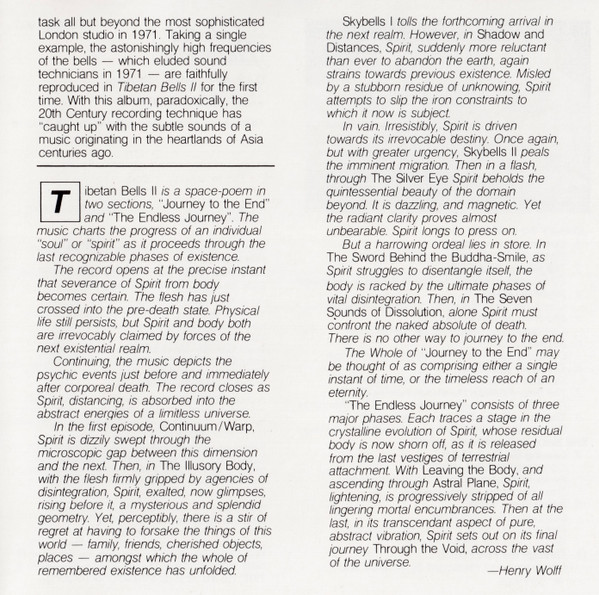 Henry Wolff & Nancy Hennings – Tibetan Bells II (1987) – Foto 2