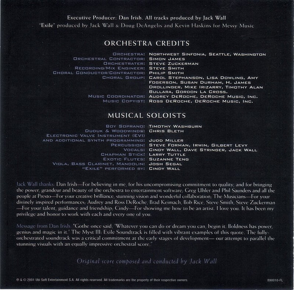 Jack Wall – Myst III: Exile (The Soundtrack) (2001) – Foto 1