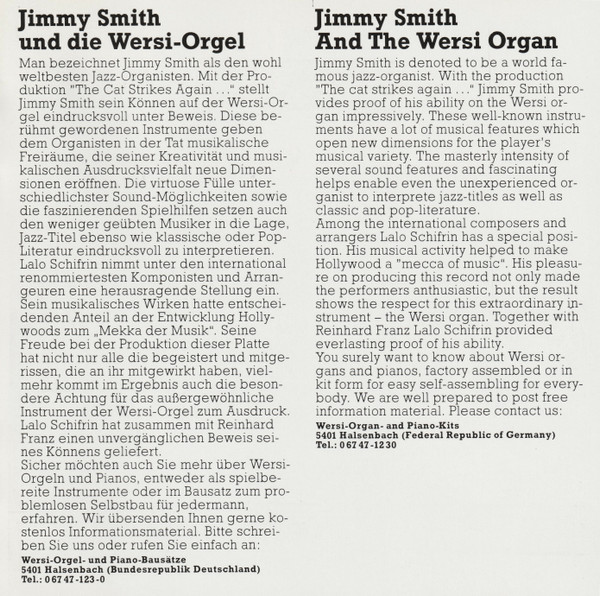 Jimmy Smith – The Cat Strikes Again... (1985) – Foto 2