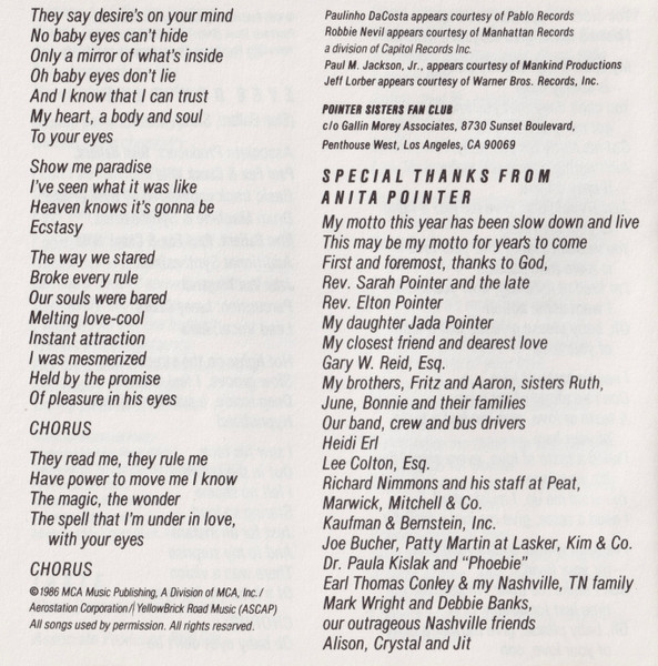Pointer Sisters – Hot Together (1986) – Foto 2