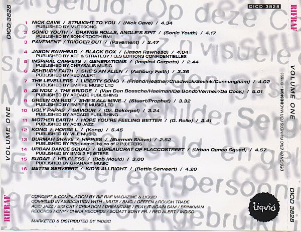 Various – Rifraf Volume One (1993) – Foto 2