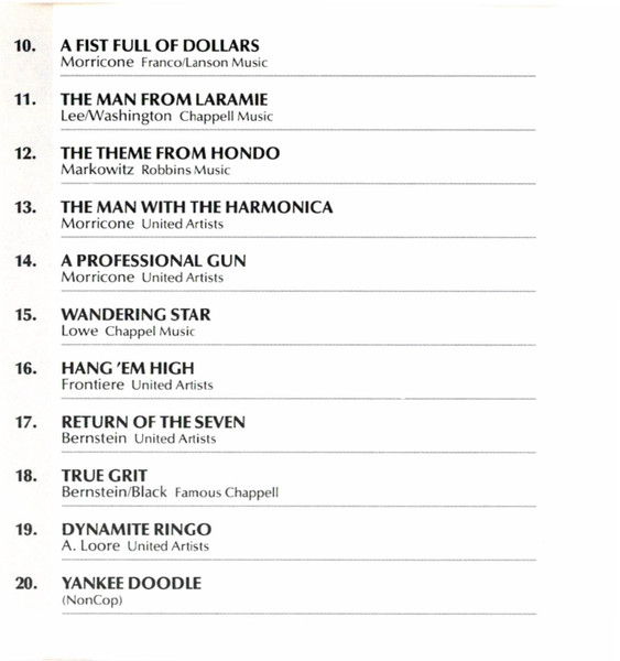 Various – Western Movie Themes (1989) – Foto 2