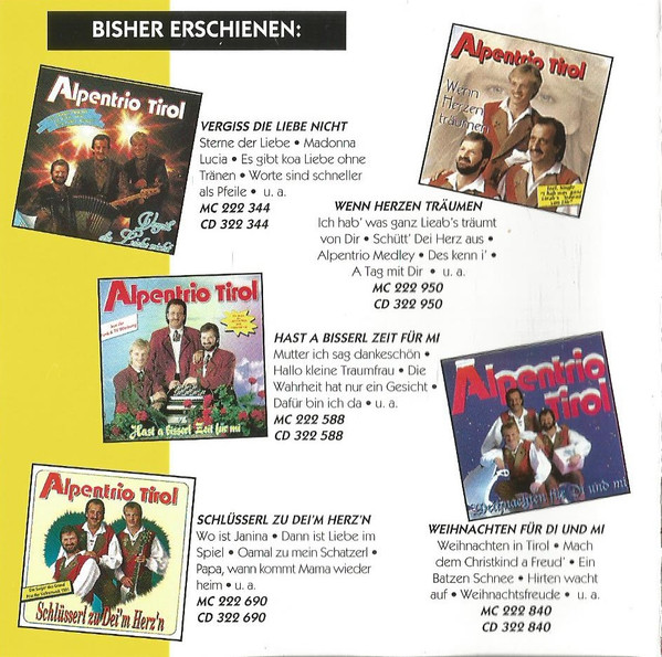Alpentrio Tirol – Liebe Ist... (1994) – Hoes