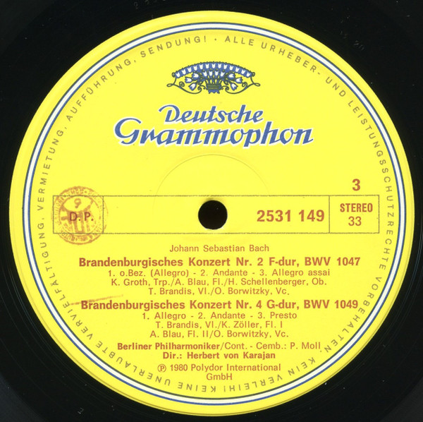 Johann Sebastian Bach – Brandenburgische Konzerte / Brandenburg Concertos / Les Concertos Brandebourgeois (1980) – Foto 2