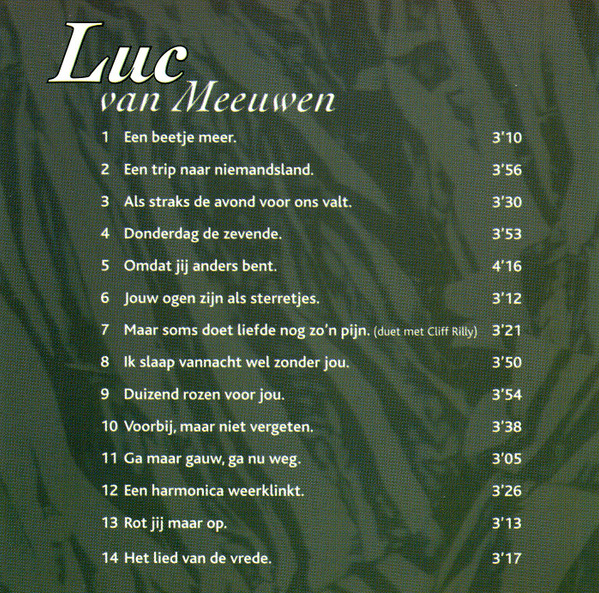 Luc Van Meeuwen – Uit Mijn Hart ... (2006) – Hoes