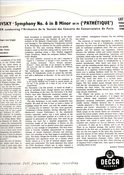 Pyotr Ilyich Tchaikovsky – Symphony No. 6 "Pathetique" (1957) – Foto 3