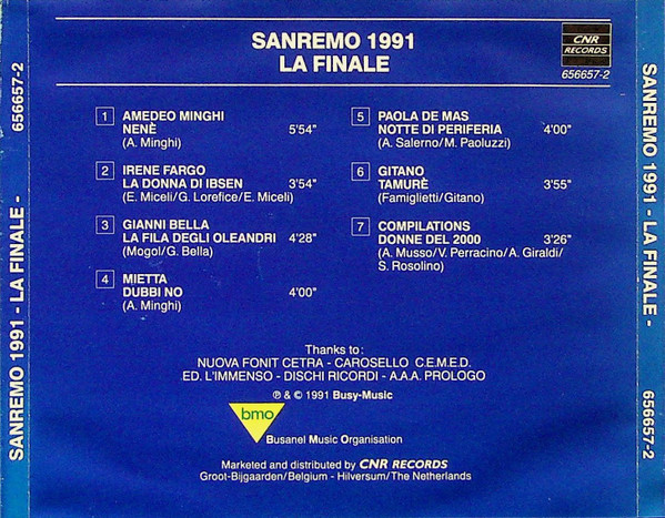 Various – Sanremo 1991 - La Finale - (1991) – Foto 2