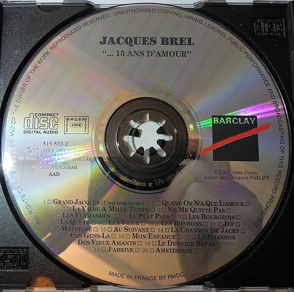 Jacques Brel – Quinze Ans D'Amour – Foto 1