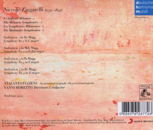 Vanni Moretto – Zingarelli - The Milanese Symphonies, Vol. 1 - Moretto (2010) – Hoes