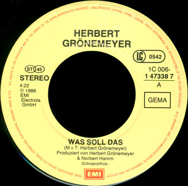 Herbert Grönemeyer - Was Soll Das