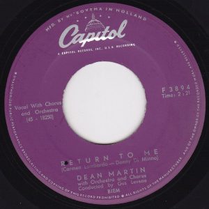 Dean Martin - Return To Me / Forgetting You