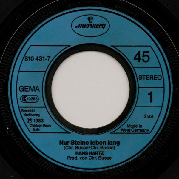 Hans Hartz - Nur Steine Leben Lang