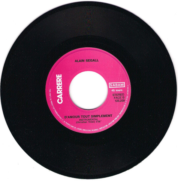 Alain Segall – D'amour Tout Simplement – Hoes