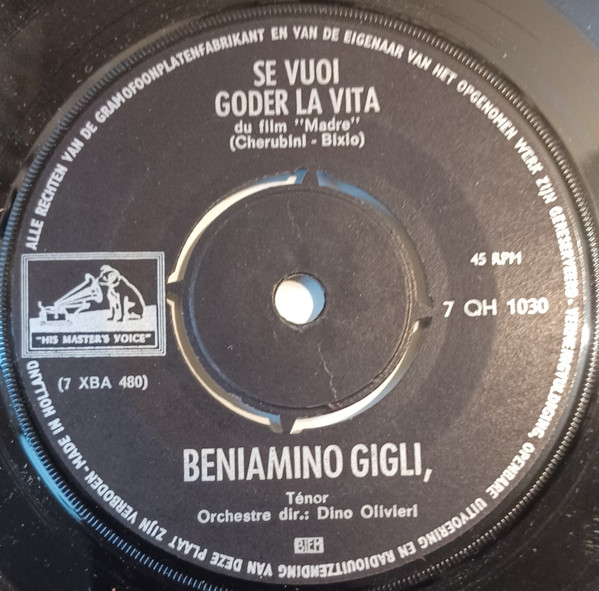Beniamino Gigli – Mama / Se Vuoi Goder La Vita (1958) – Hoes