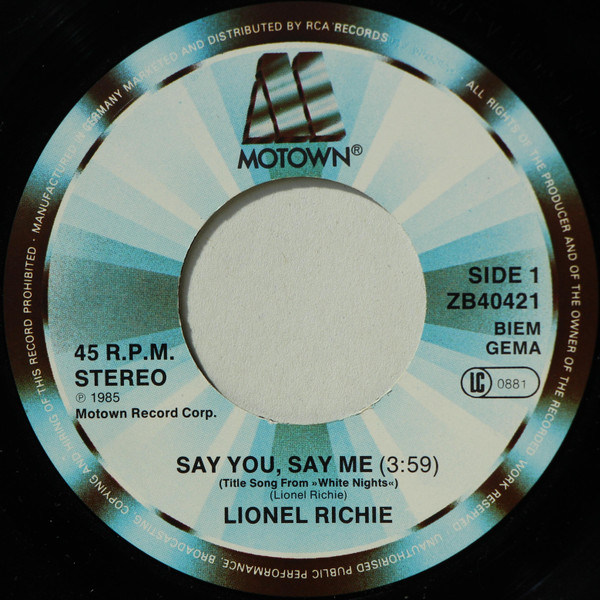Lionel Richie – Say You, Say Me (1985) – Foto 2