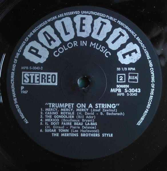 The Mertens Brothers Style – Trumpet On A String (1967) – Foto 1
